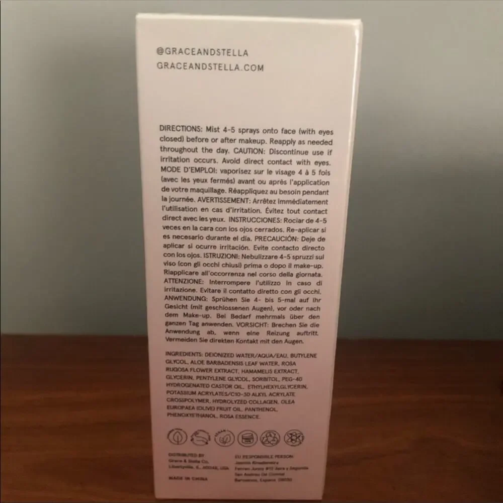 NEW Grace & Stella ROSE Spray All Day Fabfitfun Box Sealed NIB Skincare FFF